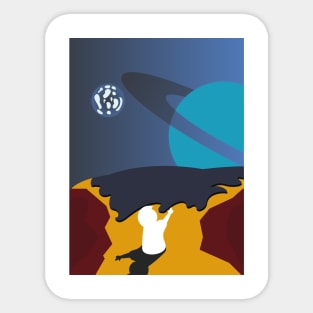 Beautiful Space View On Planets In Solar System Sticker